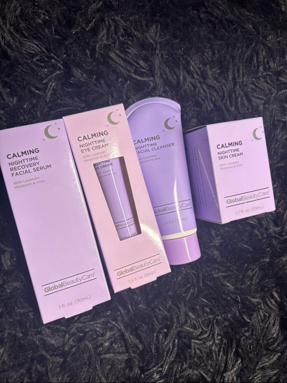 GlobalBeautyCare Calming Nighttime Skincare Set - Lavender/Purple